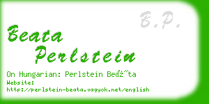 beata perlstein business card